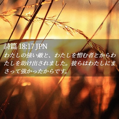 Picture 02 - 詩篇 18:17 JPN - わたしの強い敵と、わたしを憎む者 - Bible Verse Picture