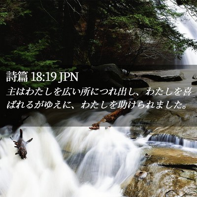 Picture 02 - 詩篇 18:19 JPN - 主はわたしを広い所につれ出し、わ - Bible Verse Picture