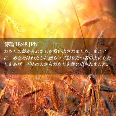 Picture 02 - 詩篇 18:48 JPN - わたしの敵からわたしを救い出され - Bible Verse Picture