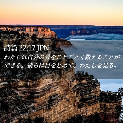 Picture 02 - 詩篇 22:17 JPN - わたしは自分の骨をことごとく数え - Bible Verse Picture