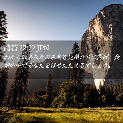 Picture 02 - 詩篇 22:22 JPN - わたしはあなたのみ名を兄弟たちに - Bible Verse Picture