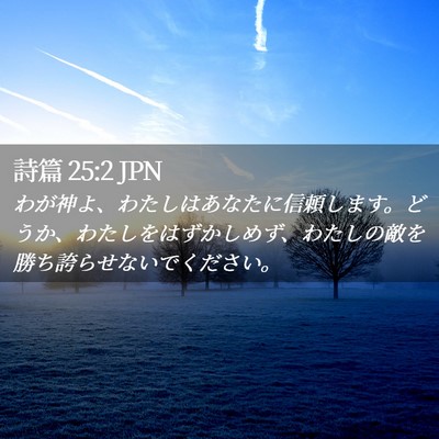 Picture 02 - 詩篇 25:2 JPN - わが神よ、わたしはあなたに信頼し - Bible Verse Picture