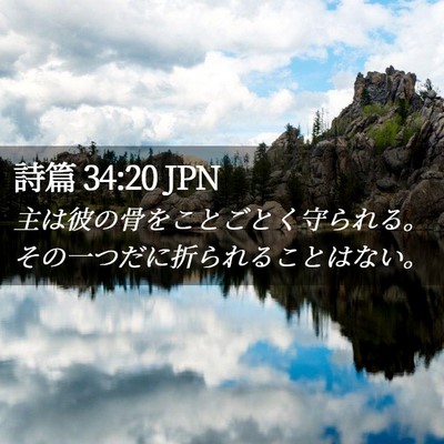 Picture 02 - 詩篇 34:20 JPN - 主は彼の骨をことごとく守られる。 - Bible Verse Picture