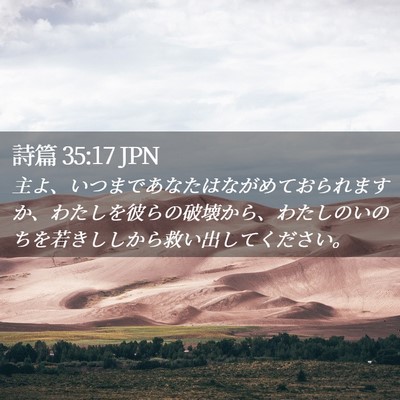 Picture 02 - 詩篇 35:17 JPN - 主よ、いつまであなたはながめてお - Bible Verse Picture