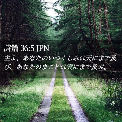 Picture 02 - 詩篇 36:5 JPN - 主よ、あなたのいつくしみは天にま - Bible Verse Picture