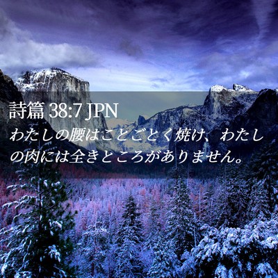 Picture 02 - 詩篇 38:7 JPN - わたしの腰はことごとく焼け、わた - Bible Verse Picture