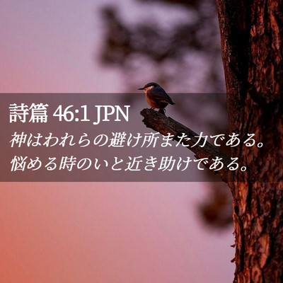 Picture 02 - 詩篇 46:1 JPN - 神はわれらの避け所また力である。 - Bible Verse Picture