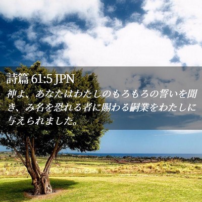 Picture 02 - 詩篇 61:5 JPN - 神よ、あなたはわたしのもろもろの - Bible Verse Picture