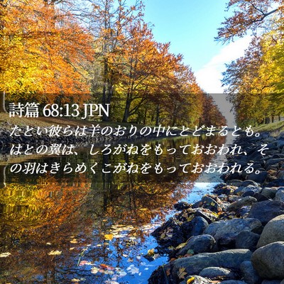 Picture 02 - 詩篇 68:13 JPN - たとい彼らは羊のおりの中にとどま - Bible Verse Picture