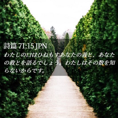 Picture 02 - 詩篇 71:15 JPN - わたしの口はひねもすあなたの義と - Bible Verse Picture