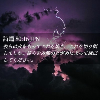 Picture 02 - 詩篇 80:16 JPN - 彼らは火をもってこれを焼き、これ - Bible Verse Picture