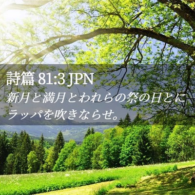 Picture 02 - 詩篇 81:3 JPN - 新月と満月とわれらの祭の日とにラ - Bible Verse Picture
