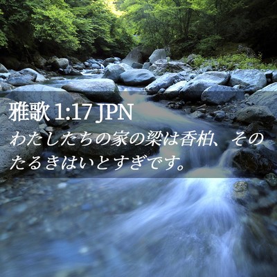 Picture 02 - 雅歌 1:17 JPN - わたしたちの家の梁は香柏、そのた - Bible Verse Picture