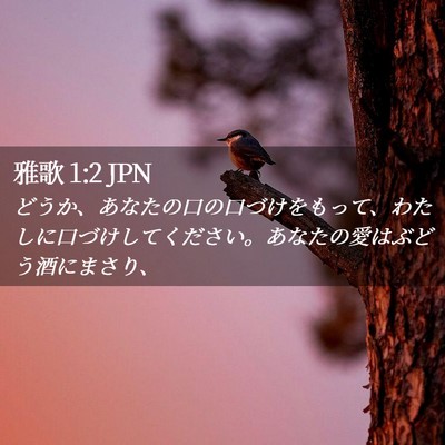 Picture 02 - 雅歌 1:2 JPN - どうか、あなたの口の口づけをもっ - Bible Verse Picture