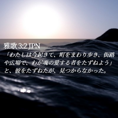 Picture 02 - 雅歌 3:2 JPN - 「わたしは今起きて、町をまわり歩 - Bible Verse Picture