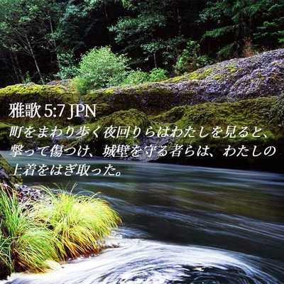 Picture 02 - 雅歌 5:7 JPN - 町をまわり歩く夜回りらはわたしを - Bible Verse Picture
