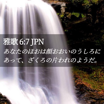 Picture 02 - 雅歌 6:7 JPN - あなたのほおは顔おおいのうしろに - Bible Verse Picture