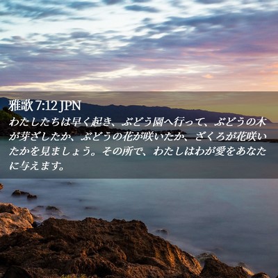 Picture 02 - 雅歌 7:12 JPN - わたしたちは早く起き、ぶどう園へ - Bible Verse Picture