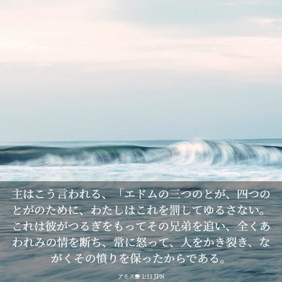 Picture 03 - アモス書 1:11 JPN - 主はこう言われる、「エドムの三つ - Bible Verse Picture