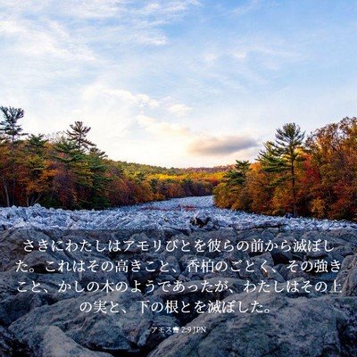 Picture 03 - アモス書 2:9 JPN - さきにわたしはアモリびとを彼らの - Bible Verse Picture