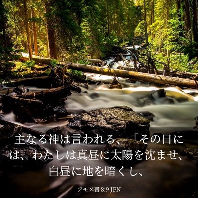 Picture 03 - アモス書 8:9 JPN - 主なる神は言われる、「その日には - Bible Verse Picture