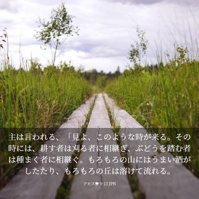 Picture 03 - アモス書 9:13 JPN - 主は言われる、「見よ、このような - Bible Verse Picture