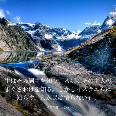 Picture 03 - イザヤ書 1:3 JPN - 牛はその飼主を知り、ろばはその主 - Bible Verse Picture