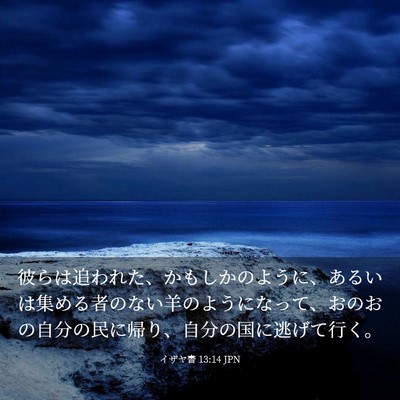 Picture 03 - イザヤ書 13:14 JPN - 彼らは追われた、かもしかのように - Bible Verse Picture