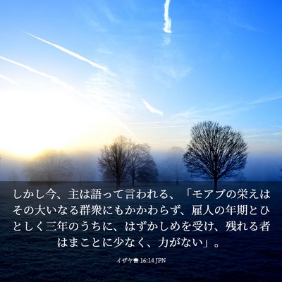 Picture 03 - イザヤ書 16:14 JPN - しかし今、主は語って言われる、「 - Bible Verse Picture