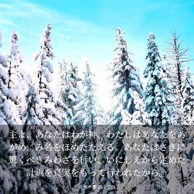 Picture 03 - イザヤ書 25:1 JPN - 主よ、あなたはわが神、わたしはあ - Bible Verse Picture
