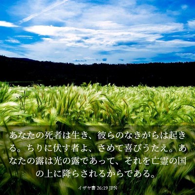 Picture 03 - イザヤ書 26:19 JPN - あなたの死者は生き、彼らのなきが - Bible Verse Picture