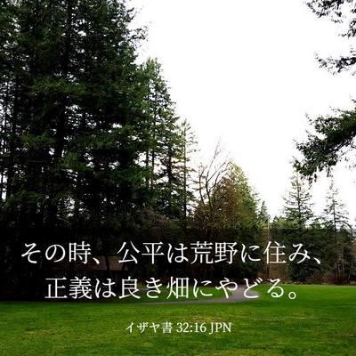 Picture 03 - イザヤ書 32:16 JPN - その時、公平は荒野に住み、正義は - Bible Verse Picture