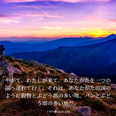 Picture 03 - イザヤ書 36:17 JPN - やがて、わたしが来て、あなたがた - Bible Verse Picture