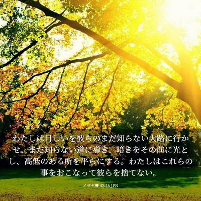 Picture 03 - イザヤ書 42:16 JPN - わたしは目しいを彼らのまだ知らな - Bible Verse Picture
