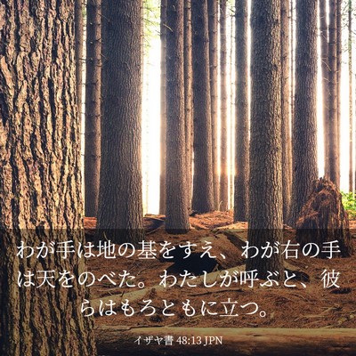 Picture 03 - イザヤ書 48:13 JPN - わが手は地の基をすえ、わが右の手 - Bible Verse Picture