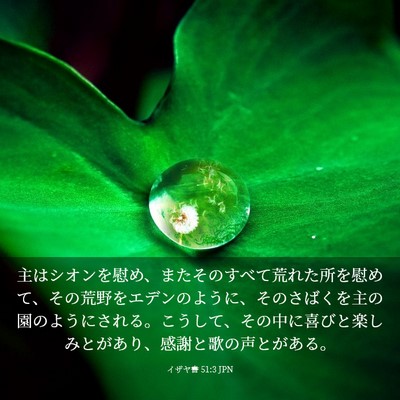 Picture 03 - イザヤ書 51:3 JPN - 主はシオンを慰め、またそのすべて - Bible Verse Picture