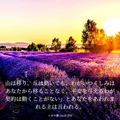 Picture 03 - イザヤ書 54:10 JPN - 山は移り、丘は動いても、わがいつ - Bible Verse Picture