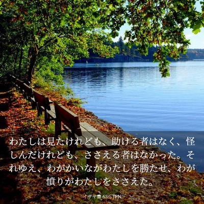Picture 03 - イザヤ書 63:5 JPN - わたしは見たけれども、助ける者は - Bible Verse Picture