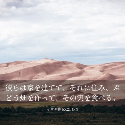 Picture 03 - イザヤ書 65:21 JPN - 彼らは家を建てて、それに住み、ぶ - Bible Verse Picture