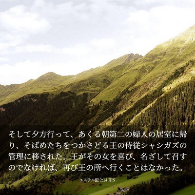 Picture 03 - エステル記 2:14 JPN - そして夕方行って、あくる朝第二の - Bible Verse Picture