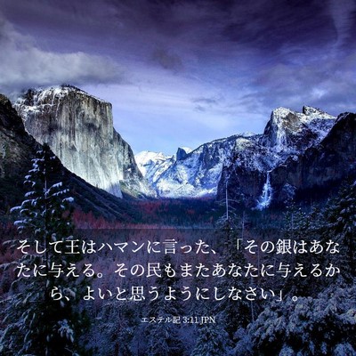 Picture 03 - エステル記 3:11 JPN - そして王はハマンに言った、「その - Bible Verse Picture