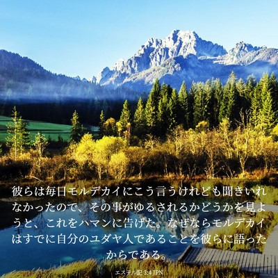 Picture 03 - エステル記 3:4 JPN - 彼らは毎日モルデカイにこう言うけ - Bible Verse Picture