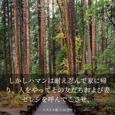 Picture 03 - エステル記 5:10 JPN - しかしハマンは耐え忍んで家に帰り - Bible Verse Picture