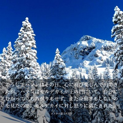 Picture 03 - エステル記 5:9 JPN - こうしてハマンはその日、心に喜び - Bible Verse Picture