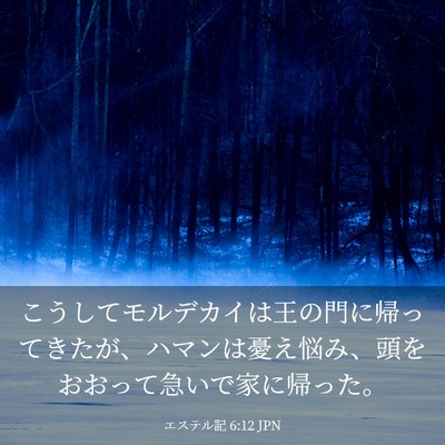 Picture 03 - エステル記 6:12 JPN - こうしてモルデカイは王の門に帰っ - Bible Verse Picture