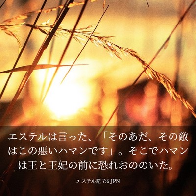 Picture 03 - エステル記 7:6 JPN - エステルは言った、「そのあだ、そ - Bible Verse Picture