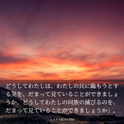 Picture 03 - エステル記 8:6 JPN - どうしてわたしは、わたしの民に臨 - Bible Verse Picture