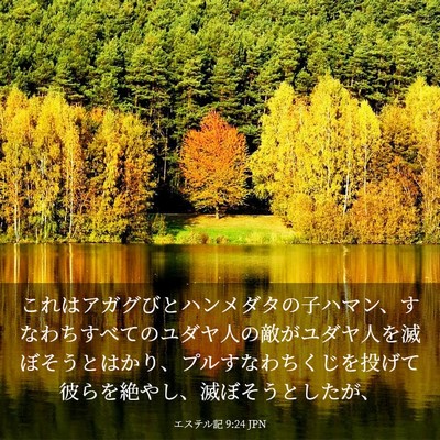 Picture 03 - エステル記 9:24 JPN - これはアガグびとハンメダタの子ハ - Bible Verse Picture