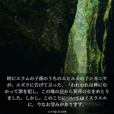 Picture 03 - エズラ記 10:2 JPN - 時にエラムの子孫のうちのエヒエル - Bible Verse Picture