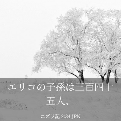 Picture 03 - エズラ記 2:34 JPN - エリコの子孫は三百四十五人、 - Bible Verse Picture